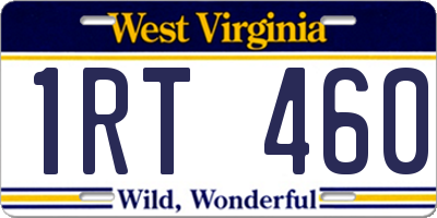 WV license plate 1RT460