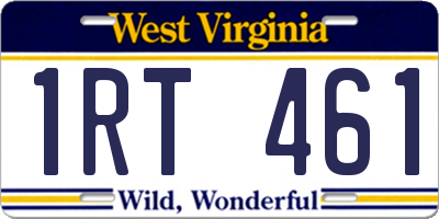 WV license plate 1RT461