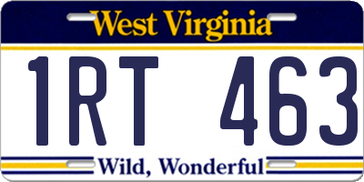 WV license plate 1RT463