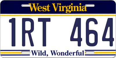 WV license plate 1RT464