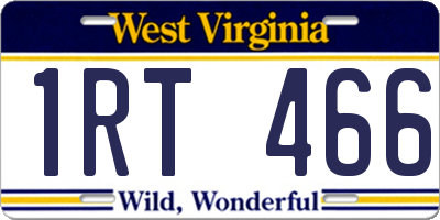 WV license plate 1RT466