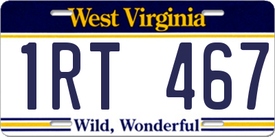 WV license plate 1RT467