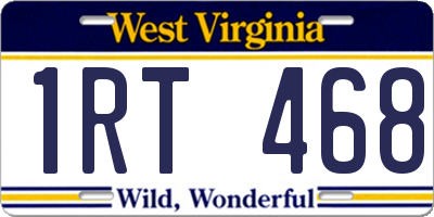 WV license plate 1RT468