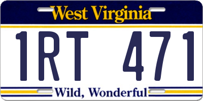 WV license plate 1RT471