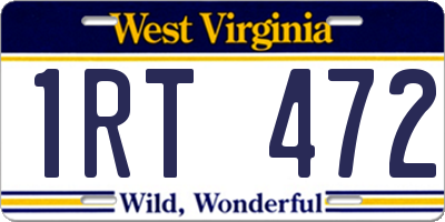WV license plate 1RT472