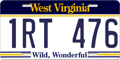 WV license plate 1RT476