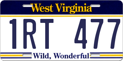 WV license plate 1RT477