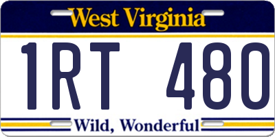 WV license plate 1RT480