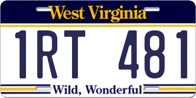 WV license plate 1RT481