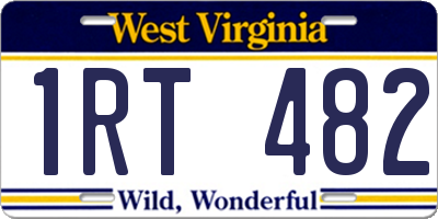 WV license plate 1RT482