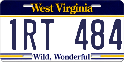 WV license plate 1RT484