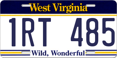 WV license plate 1RT485