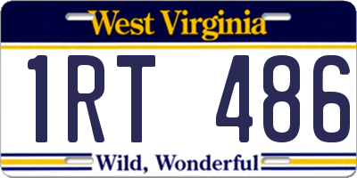 WV license plate 1RT486