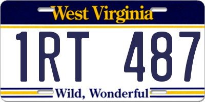 WV license plate 1RT487