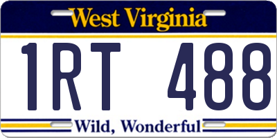 WV license plate 1RT488