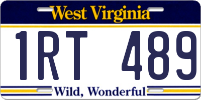 WV license plate 1RT489