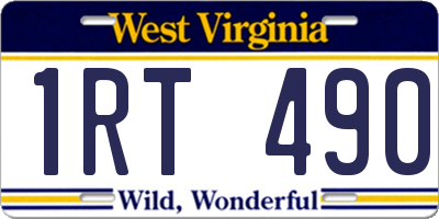 WV license plate 1RT490
