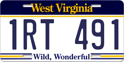 WV license plate 1RT491