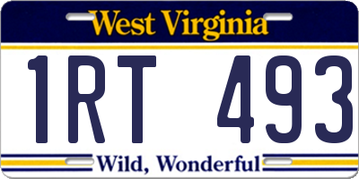 WV license plate 1RT493