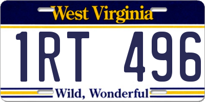 WV license plate 1RT496