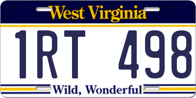 WV license plate 1RT498