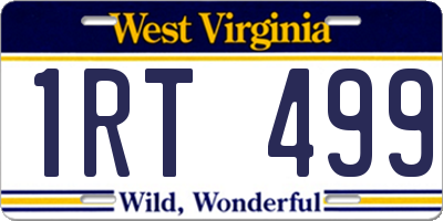 WV license plate 1RT499