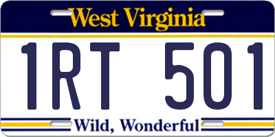 WV license plate 1RT501