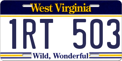 WV license plate 1RT503