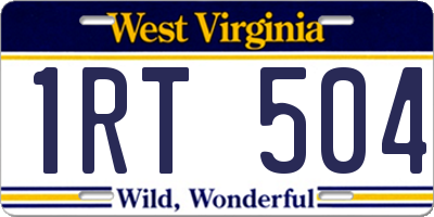 WV license plate 1RT504