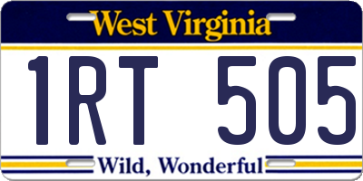 WV license plate 1RT505