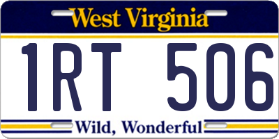 WV license plate 1RT506