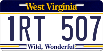 WV license plate 1RT507