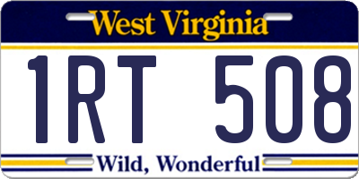 WV license plate 1RT508