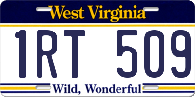 WV license plate 1RT509