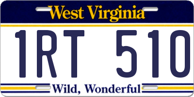 WV license plate 1RT510
