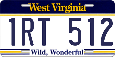 WV license plate 1RT512
