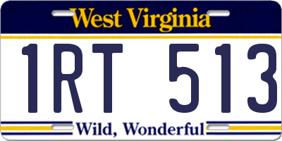 WV license plate 1RT513