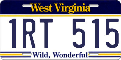 WV license plate 1RT515