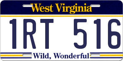 WV license plate 1RT516
