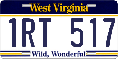 WV license plate 1RT517
