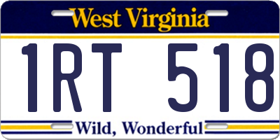 WV license plate 1RT518