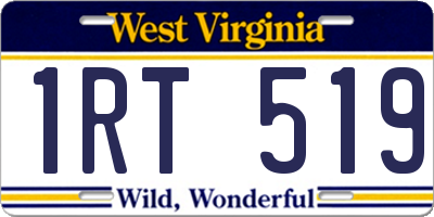 WV license plate 1RT519