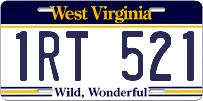 WV license plate 1RT521
