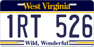 WV license plate 1RT526