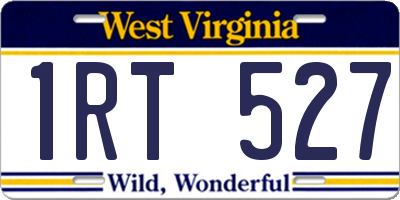 WV license plate 1RT527