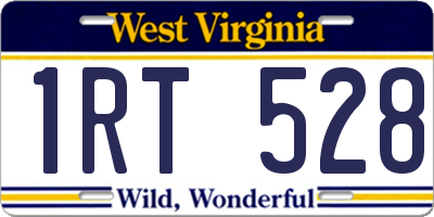 WV license plate 1RT528