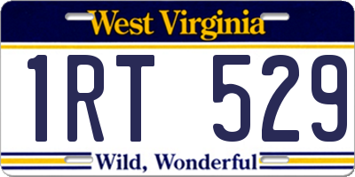 WV license plate 1RT529