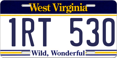 WV license plate 1RT530