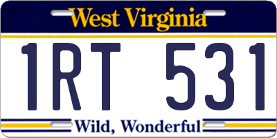 WV license plate 1RT531