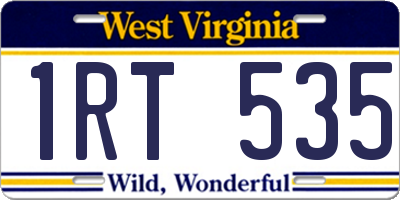 WV license plate 1RT535